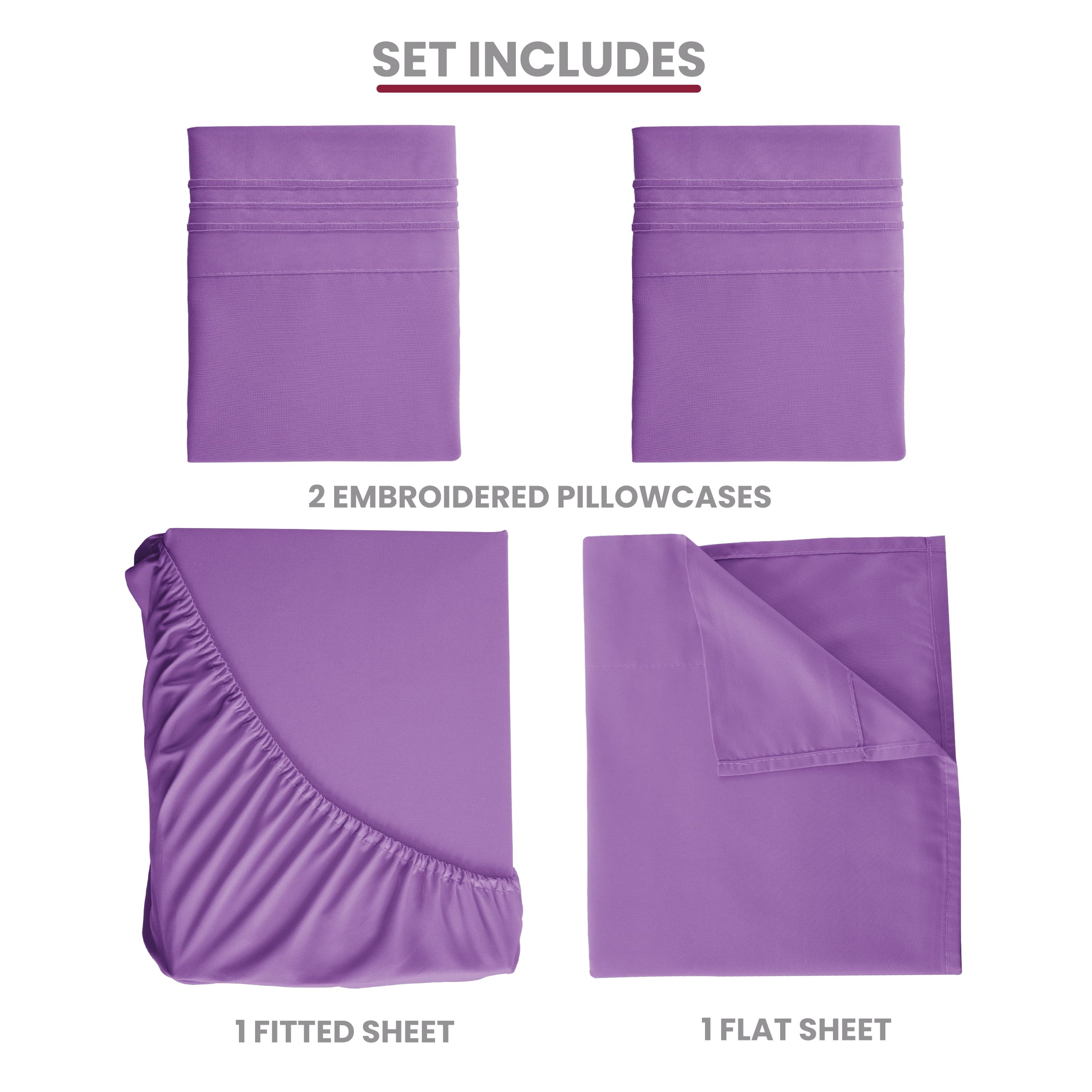 Breathable Luxury Queen Size Sheets Set Brushed Microfiber High GSM, 4 Piece Sheet Set Upto 16 Inches Deep Pocket Bedding Sheets & Pillow - Premium Ultra-Soft Pillowcase Pair for Sleeping Detail