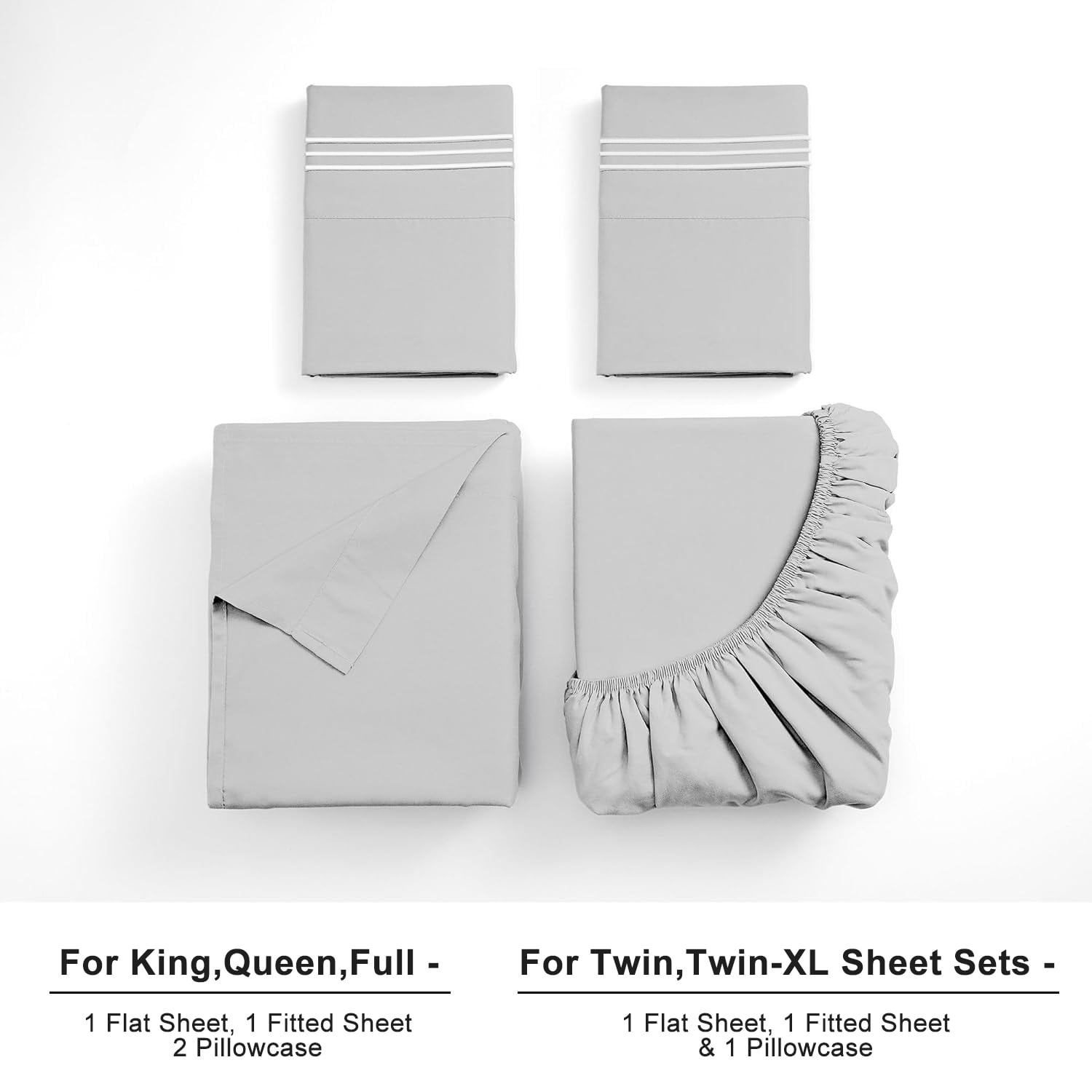 Premium Egyptian Cotton Queen Size Sheet Set - Breathable & Cooling Bed Sheets, Hotel Luxury Bed Sheets for Sleepers, Soft & Wrinkle Free She... - Breathable Egyptian Cotton Flat & Fitted Sheets Detail