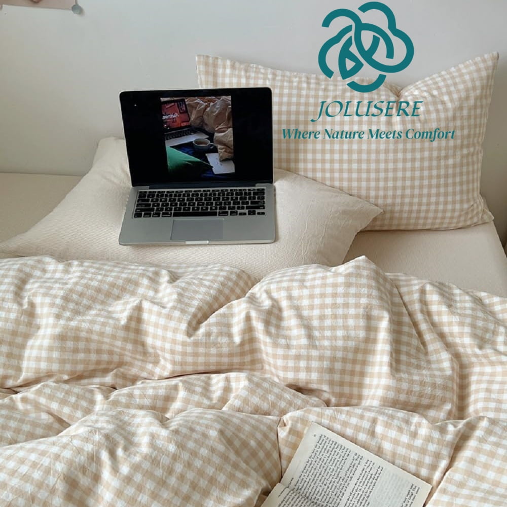 Hypoallergenic Cloud Soft Beige White Plaid Comforter Twin Sets, 2 Pieces Breathable Plaid Buffalo Checkered Comforter for All Season - Hypoallergenic Ultra-Fluffy Quilt for Winter Detail