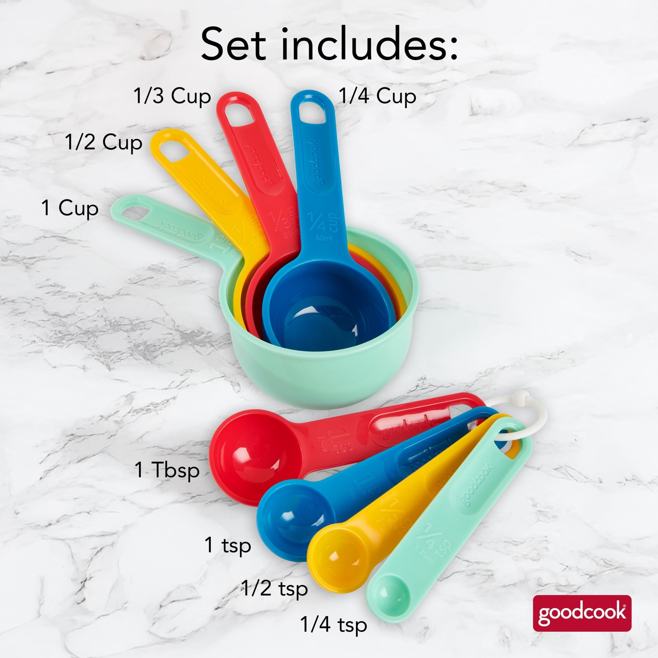 Innovative Measuring Cups And Spoons, Set Of 8 Nesting With Storage Ring - Innovative Kitchen Helper for Modern Cooking Detail