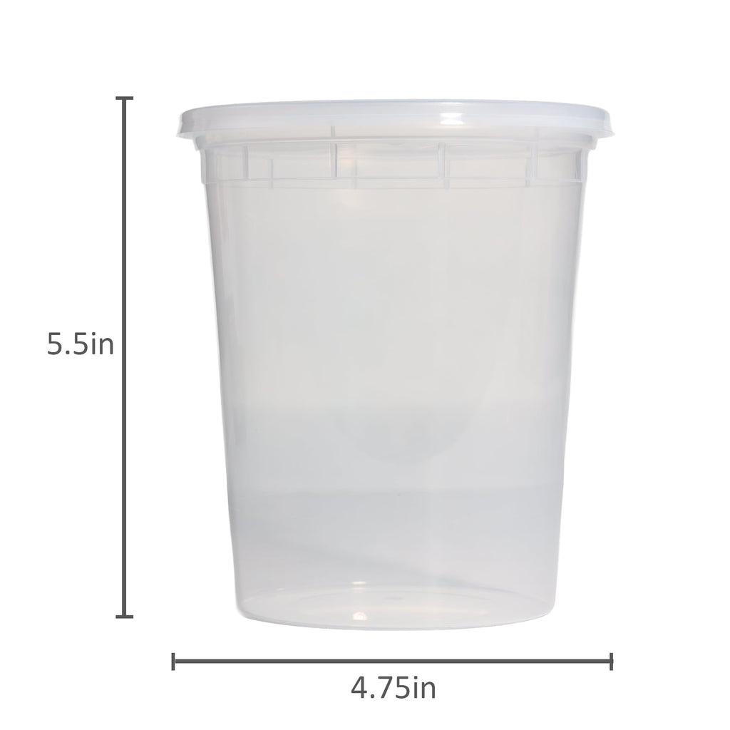 Whimsical Doughnut 40 Piece 32oz Plastic Deli Container, Ideal Use for Meal Prep and Batch Cooking - Deliciously Soft Cupcake Sensory Glob Detail
