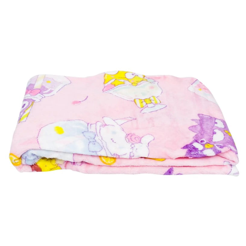 Decorative Knitted Hello Kitty Soft and Friends Silky Fleece Throw 40"x50" Kids Blanket "Cool Treat" - Cozy Fleece Throw Blanket for Couch & Bed Detail