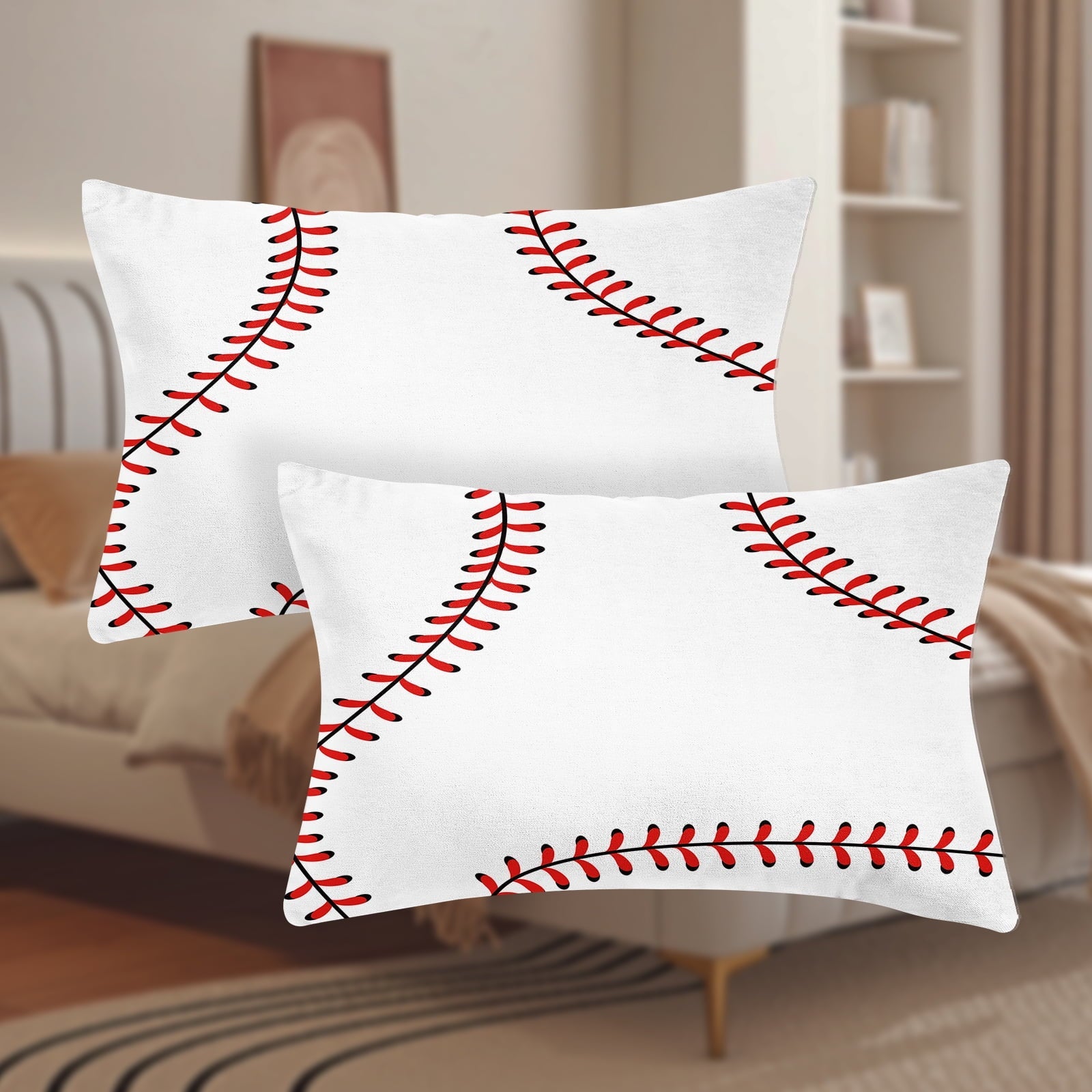 Breathable Luxury Baseball Sheet Set Sports Theme Bedding Set for Kids 3D Baseball Pattern Bed Sheets Baseball Games Bed Sheet Set Room... - Breathable Egyptian Cotton Flat & Fitted Sheets Detail