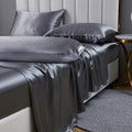 Breathable Luxury Luxury 5-Piece Satin Sheets Twin Silk Sheets Bed Sheet Set Ultra-Silky & Skin-Friendly Deep Pocket Bed Flat Fitted Sheet - Premium Ultra-Soft Pillowcase Pair for Sleeping - Default Title