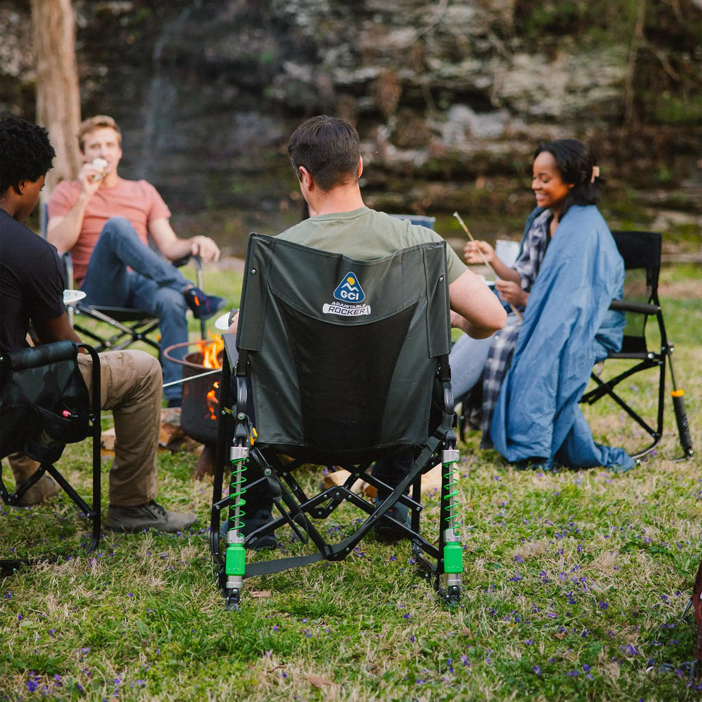 Luxury Camp Adjustable Rocker - Choice 573 - Heavy-Duty Kickback Rocker with Beverage Holder Detail