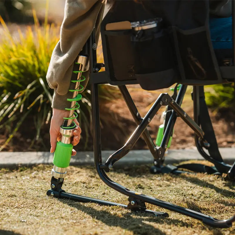 Luxury Camp Adjustable Rocker - Choice 573 - Heavy-Duty Kickback Rocker with Beverage Holder Detail