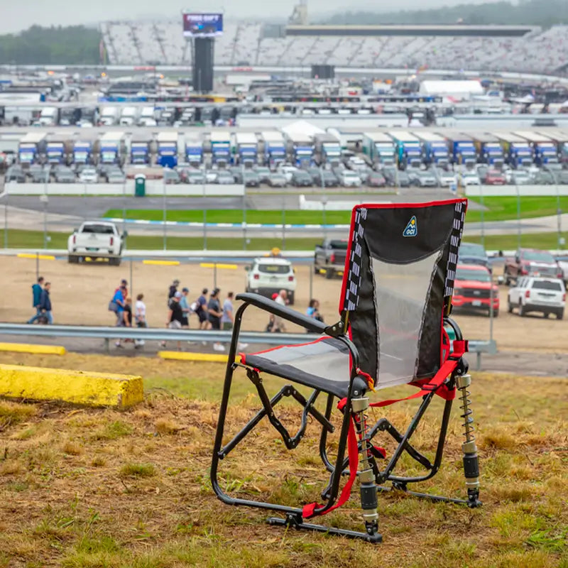 Luxury Camp Adjustable Rocker - Choice 573 - Heavy-Duty Kickback Rocker with Beverage Holder Detail
