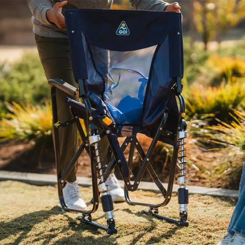 Luxury Camp Adjustable Rocker - Choice 573 - Heavy-Duty Kickback Rocker with Beverage Holder Detail