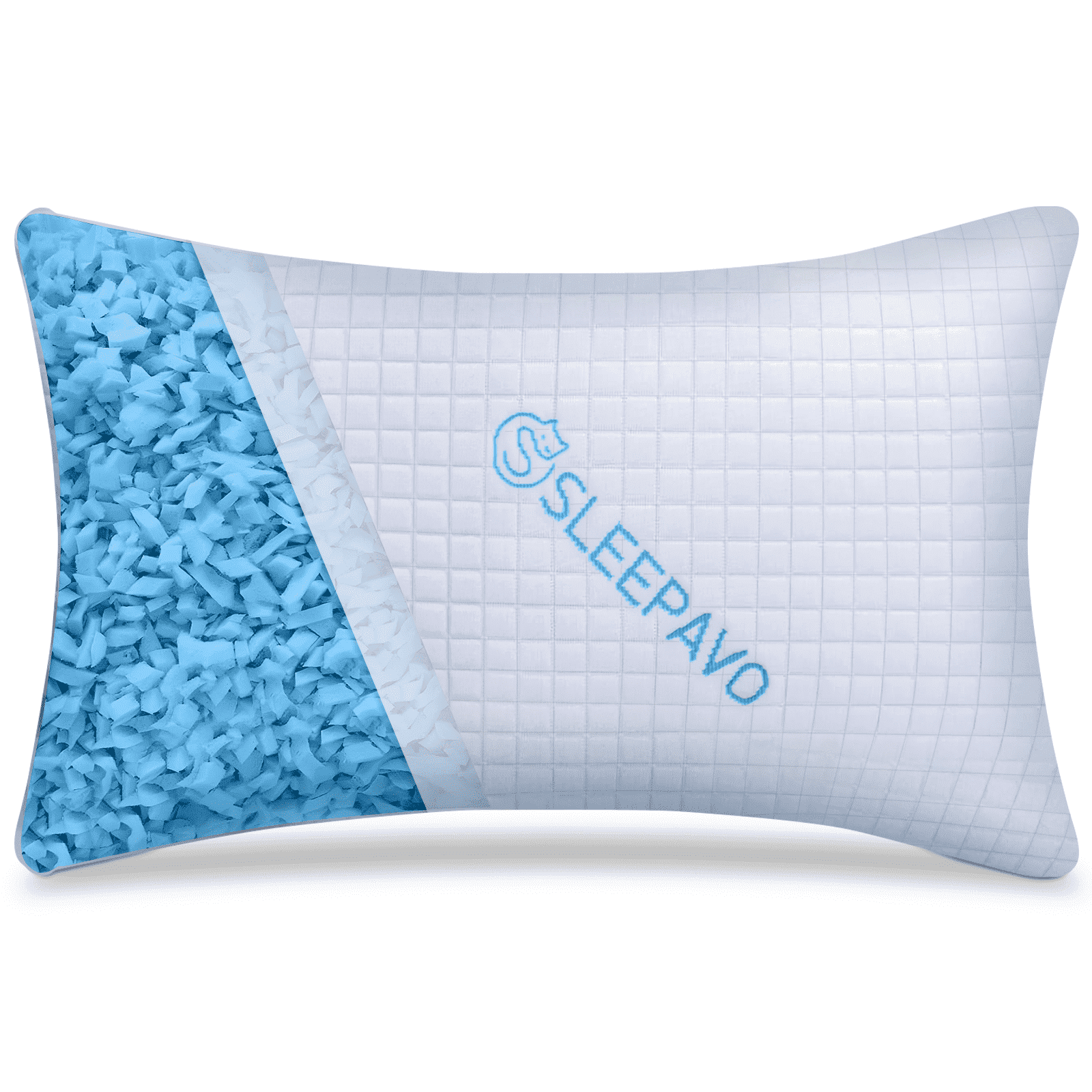 Fluffy Shredded Adjustable Shredded Memory Foam Pillow Queen Size - Soft or Firm Rayon Derived for Side Sleepers, Stomach & Back - Co... - Orthopedic Shredded Foam Bed Pillow Set - Default Title