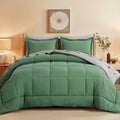 Hypoallergenic Cloud Grass Green/Grey Queen Size Comforter Set,3-Pieces Reversible Comforter Set Soft and Lightweight,All Season Down Alte... - All-Season Down Alternative Comforter Insert - Default Title
