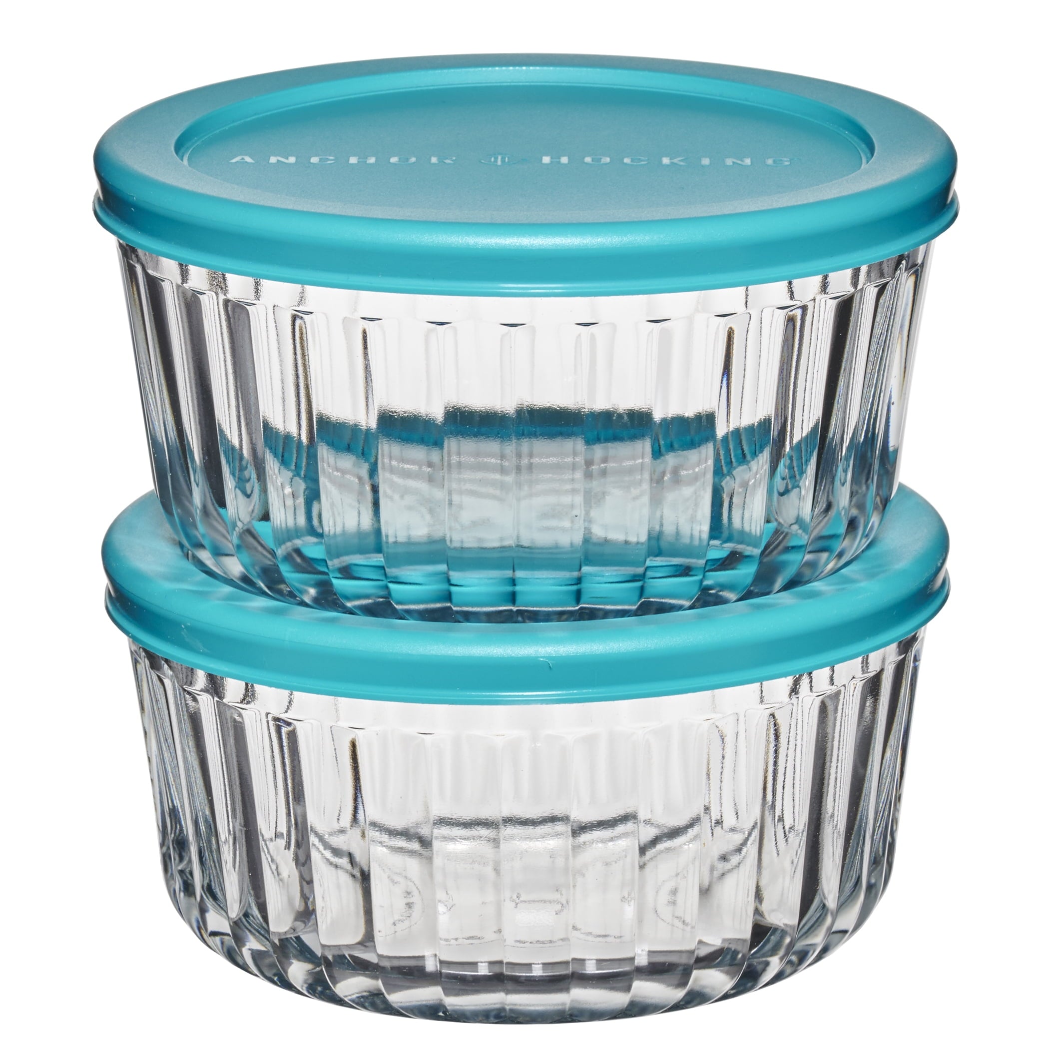 Fun Food Fidget Glass Food Storage Container with Lids, 4 Cup Round, Set of 2 - Squishy Dohnut Sweet Treat Shaped Stress Toy - Default Title