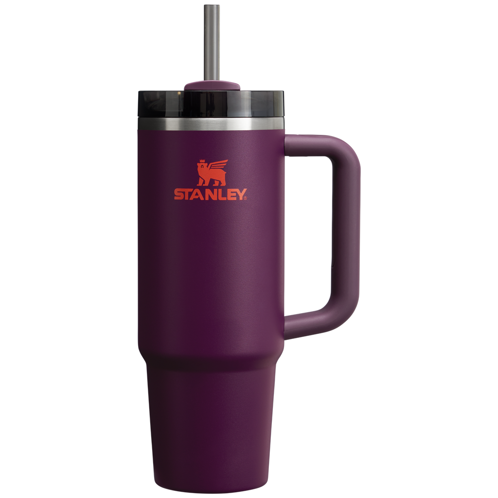 Car-Cup Friendly The Quencher H2.0 Flowstate Tumbler | Stanley Create D331C - Premium Stainless Steel Straw Cup for All-Day Hydration - Plum
