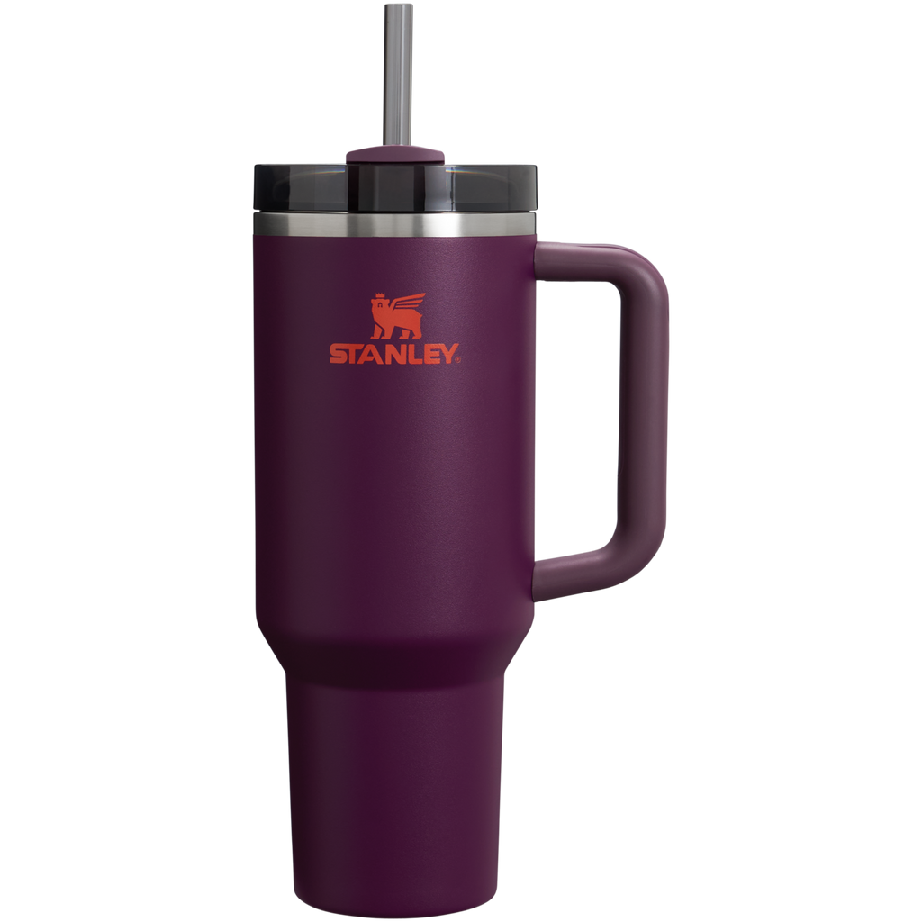 Splash-Resistant FlowState The Quencher H2.0 Flowstate Tumbler  | Stanley Create D332L - Premium Stainless Steel Straw Cup for All-Day Hydration - Plum