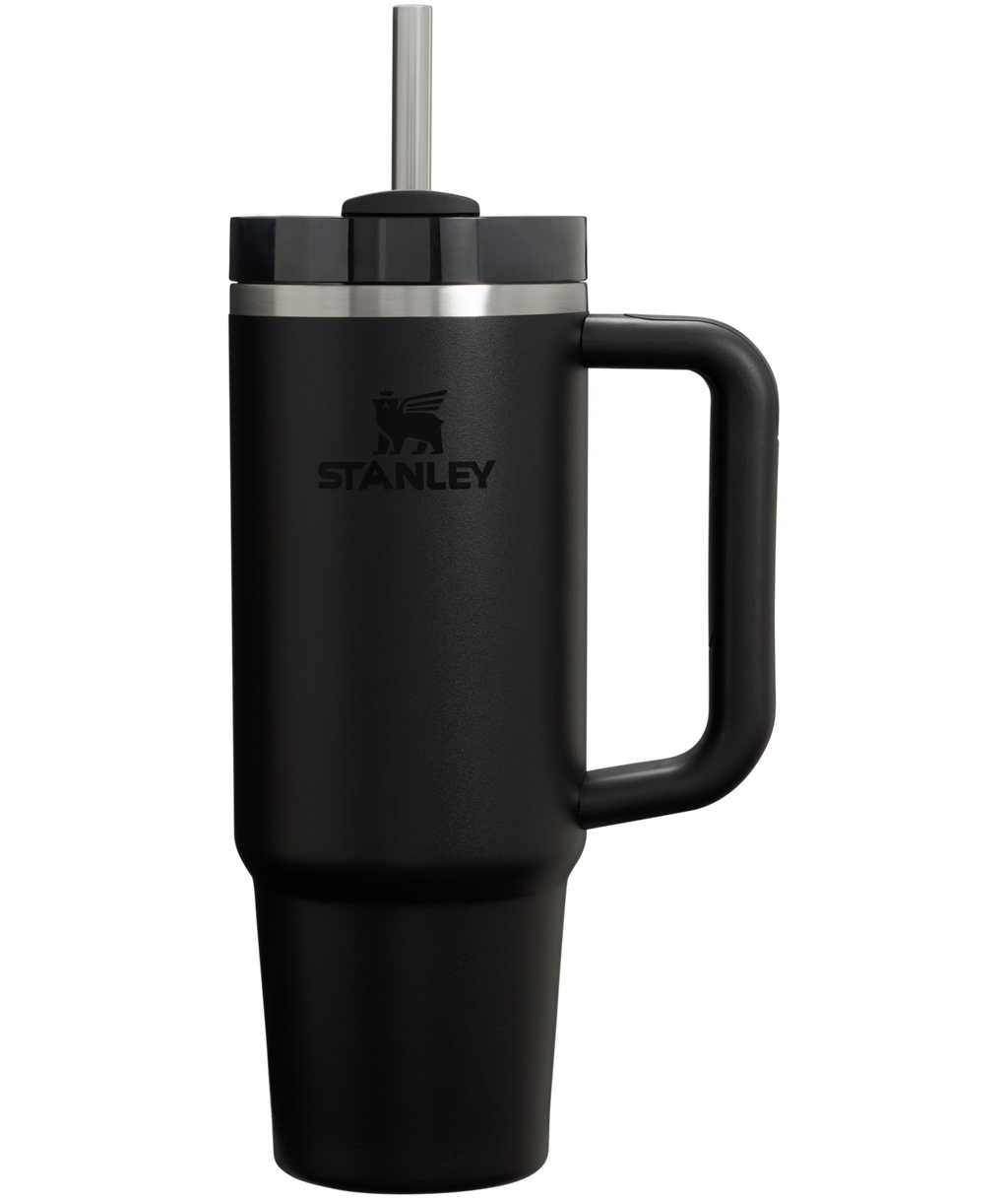 Car-Cup Friendly The Quencher H2.0 Flowstate Tumbler | Stanley Create D331C - Premium Stainless Steel Straw Cup for All-Day Hydration - Black 2.0
