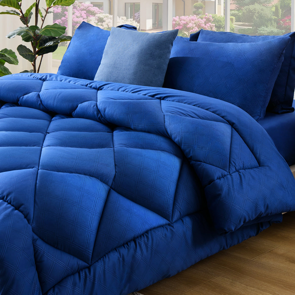 Hypoallergenic Cloud Full Comforter Set 4 Pieces,Comforter Set,Bed in a Bag, Bedding Set with Comforter,Fitted Sheet,Flat Sheet,Pillowcase... - Luxurious Quilted Duvet Cover Set - Default Title