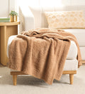 Lightweight Warm Cozy Knit Throw, Dark Caramel, 50x72" - Cozy Fleece Throw Blanket for Couch & Bed - Default Title