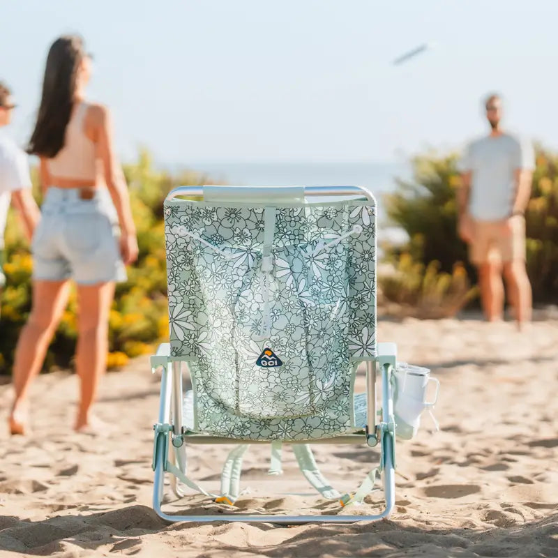 Sand-Friendly Backpack Beach Chair - Choice 709 - Low-Profile Reclining Beach Chair with Backpack Straps Detail