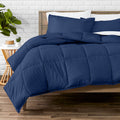 Heavyweight Warmth Down Alternative Comforter Set - 3-Pieces - All Seasons - Queen, Dark Blue - All-Season Down Alternative Comforter Insert - Default Title