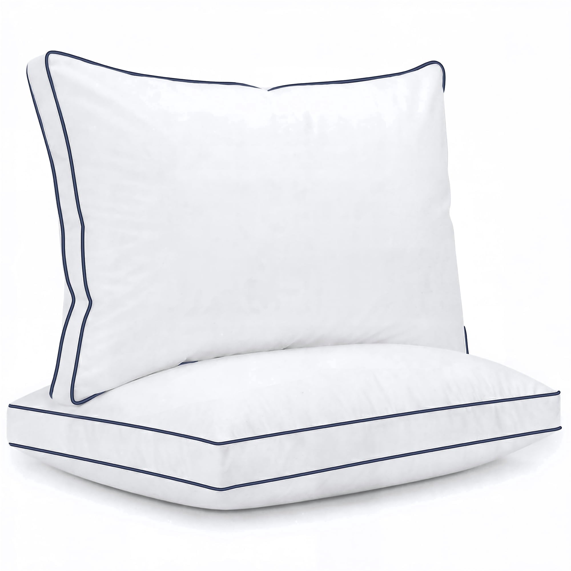 Hotel Collection for Queen Size 2 Pack, Duck Feather and Shredded Memory Foam Soft Luxury Hotel Collection - Ergonomic Memory Foam Pillow for Neck Pain Support - Default Title