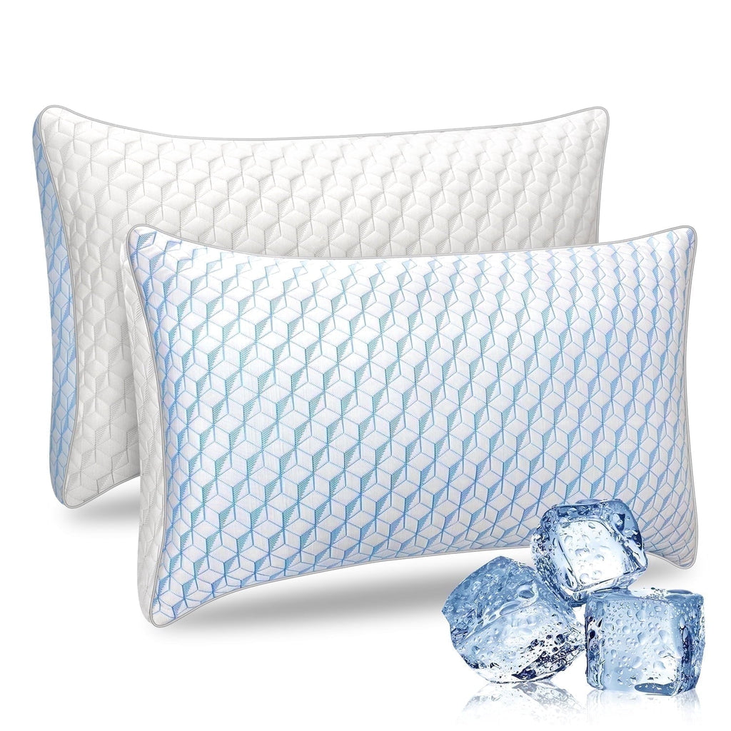 Orthopedic Support Bed Pillows, Pillows for Bed Queen Size 2 Pack, Premium Down Alternative Luxury Hotel Pillows Set of 2, Cooling Pillo... - Orthopedic Shredded Foam Bed Pillow Set - Default Title