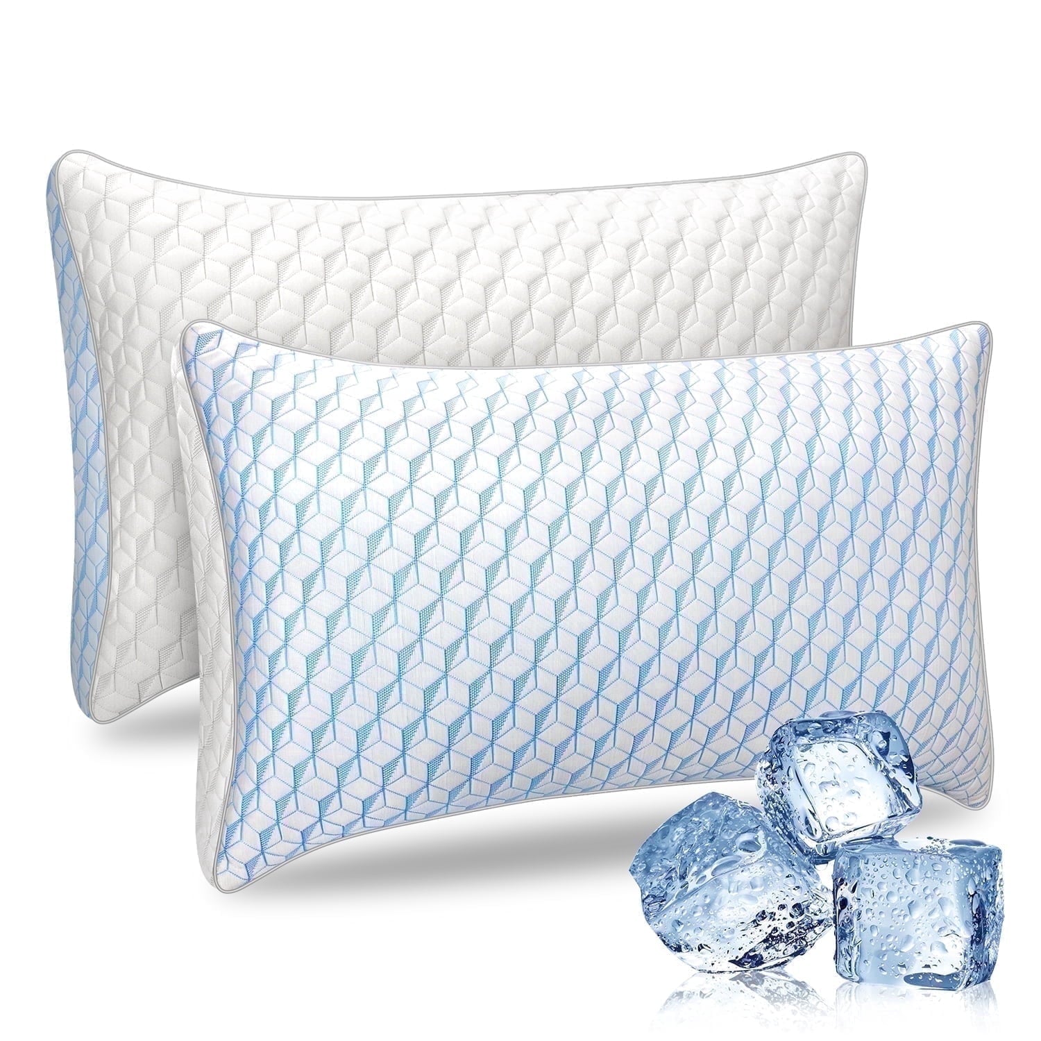 Orthopedic Support Bed Pillows, Pillows for Bed Queen Size 2 Pack, Premium Down Alternative Luxury Hotel Pillows Set of 2, Cooling Pillo... - Orthopedic Shredded Foam Bed Pillow Set - Default Title