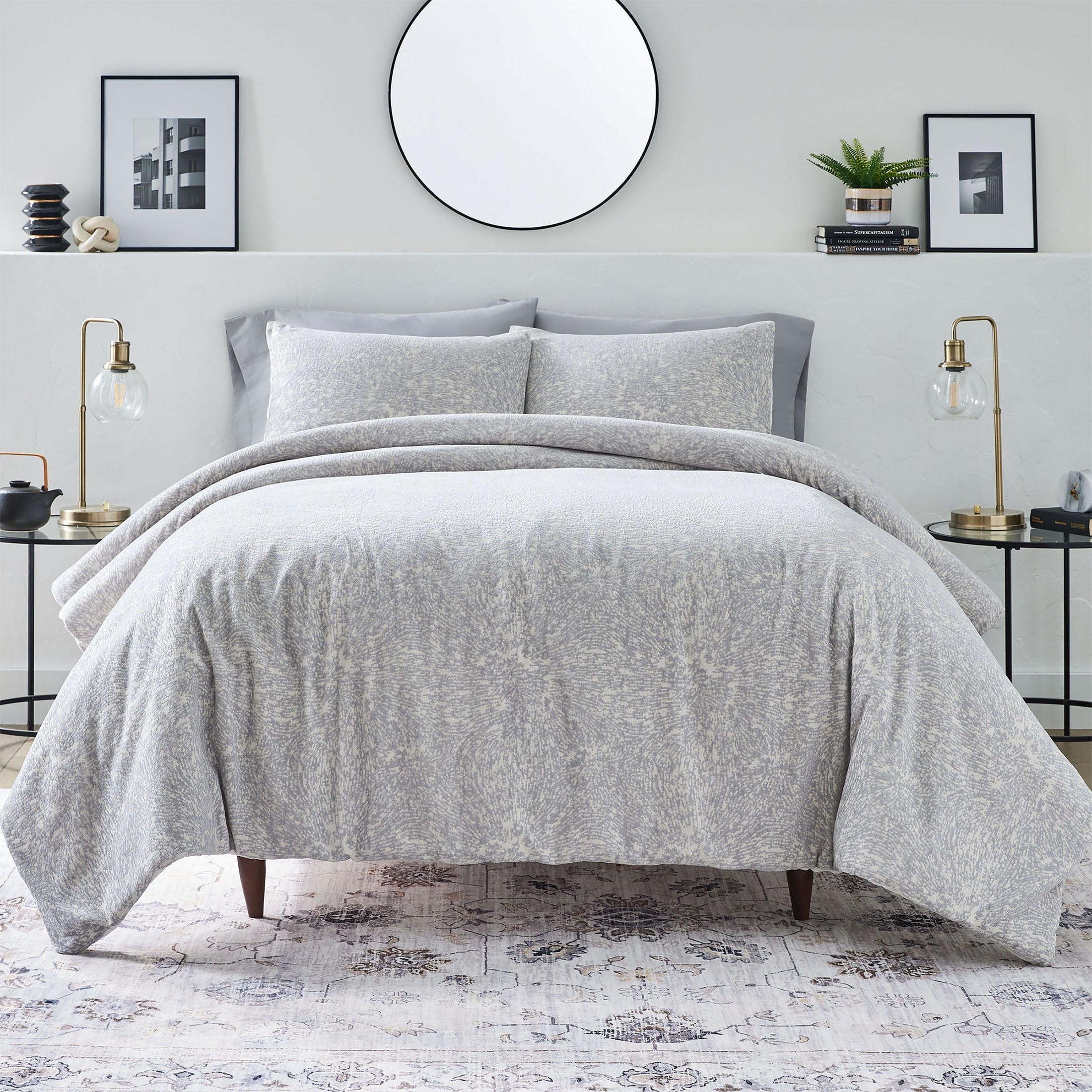 Hypoallergenic Cloud Better Homes & Garden Grey Chenille 3-Piece Comforter Set, Full/Queen, All Ages - Cloud-Like Soft Lightweight Bed Comforter - Default Title