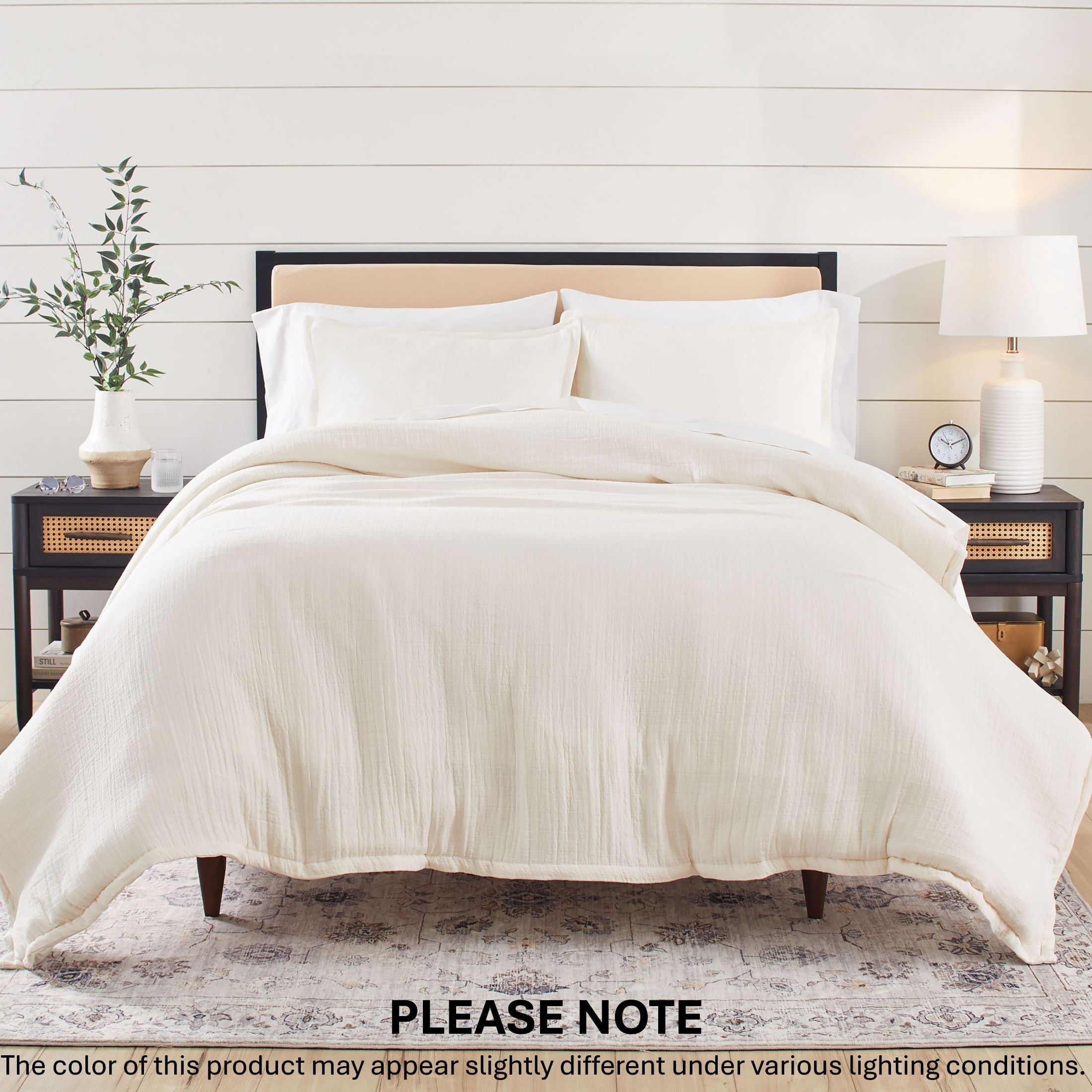 Luxurious Quilted 3-Piece Cream Gauze Comforter Set, Adult Full/Queen - Cloud-Like Soft Lightweight Bed Comforter - Default Title