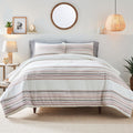 Hypoallergenic Cloud 3-Piece Red Yarn Dye Stripe Comforter Set, Full/Queen - Luxurious Quilted Duvet Cover Set - Default Title