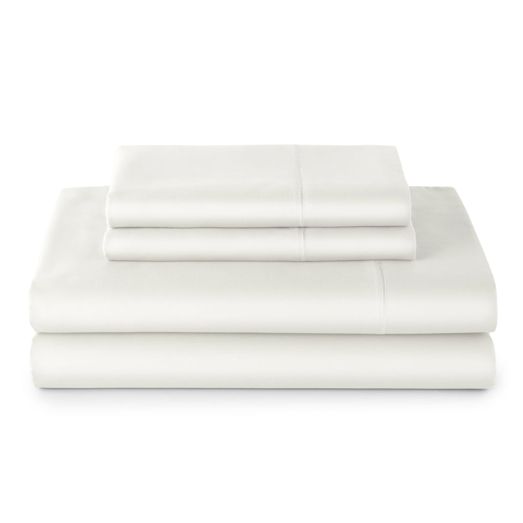 Wrinkle-Resistant 4-Piece 400 Thread Count Vanilla Dream Performance Bed Sheet Set, King - Breathable Egyptian Cotton Flat & Fitted Sheets - Default Title