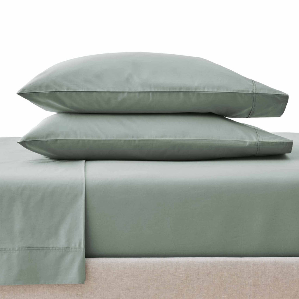 Wrinkle-Resistant Cool & Crisp 4-Piece 300 Thread Count Green River Cotton Percale Sheet Set, Queen - Luxury Bed Sheet Set with Deep Pockets - Default Title
