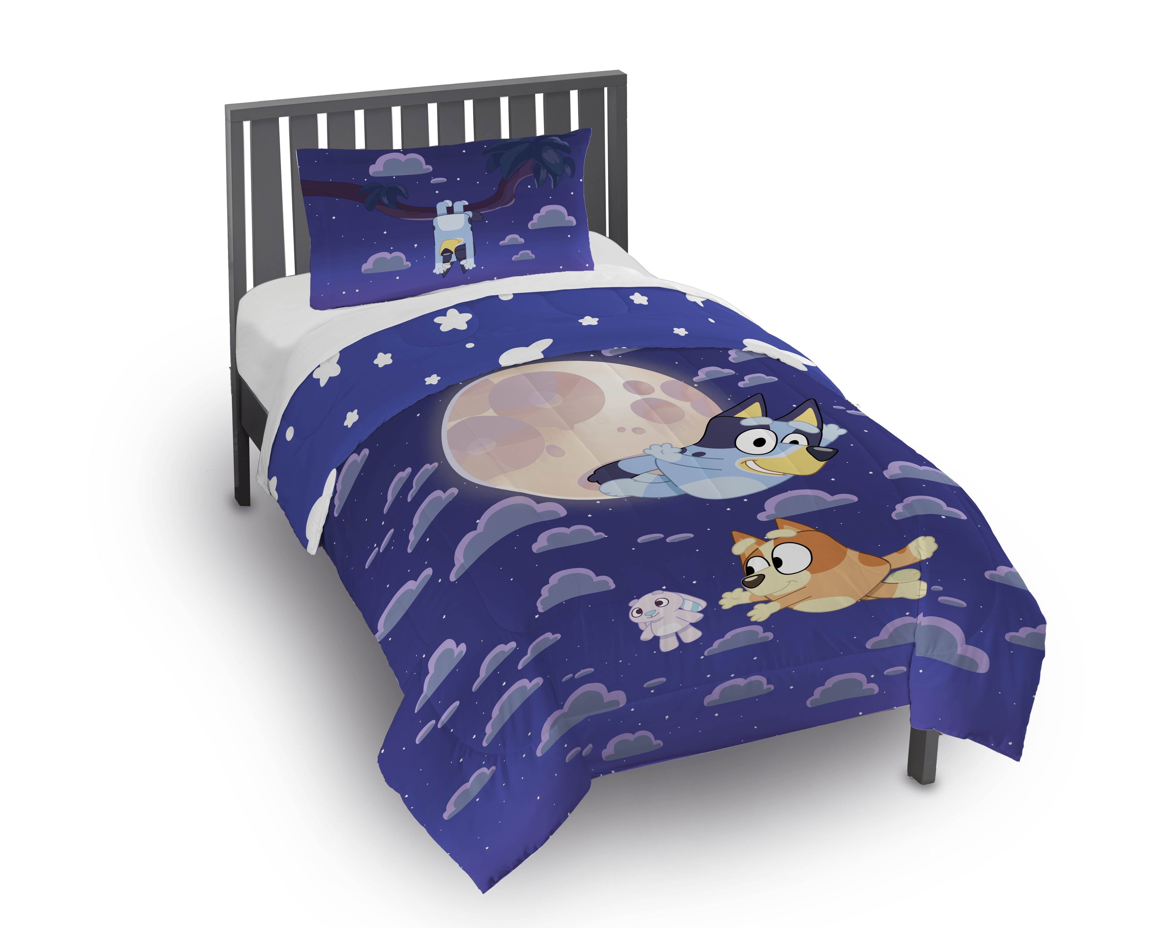 Hypoallergenic Cloud Dream Kids 2 Piece Blue Reversible Comforter and Pillowcase Bedding Set, Twin/Full - Luxurious Quilted Duvet Cover Set - Default Title