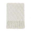 Reversible Sherpa Rhombus Beige Throw Blanket, Soft and Lightweight, 50"x 60" - Super Soft Reversible Sherpa Flannel Blanket - Default Title