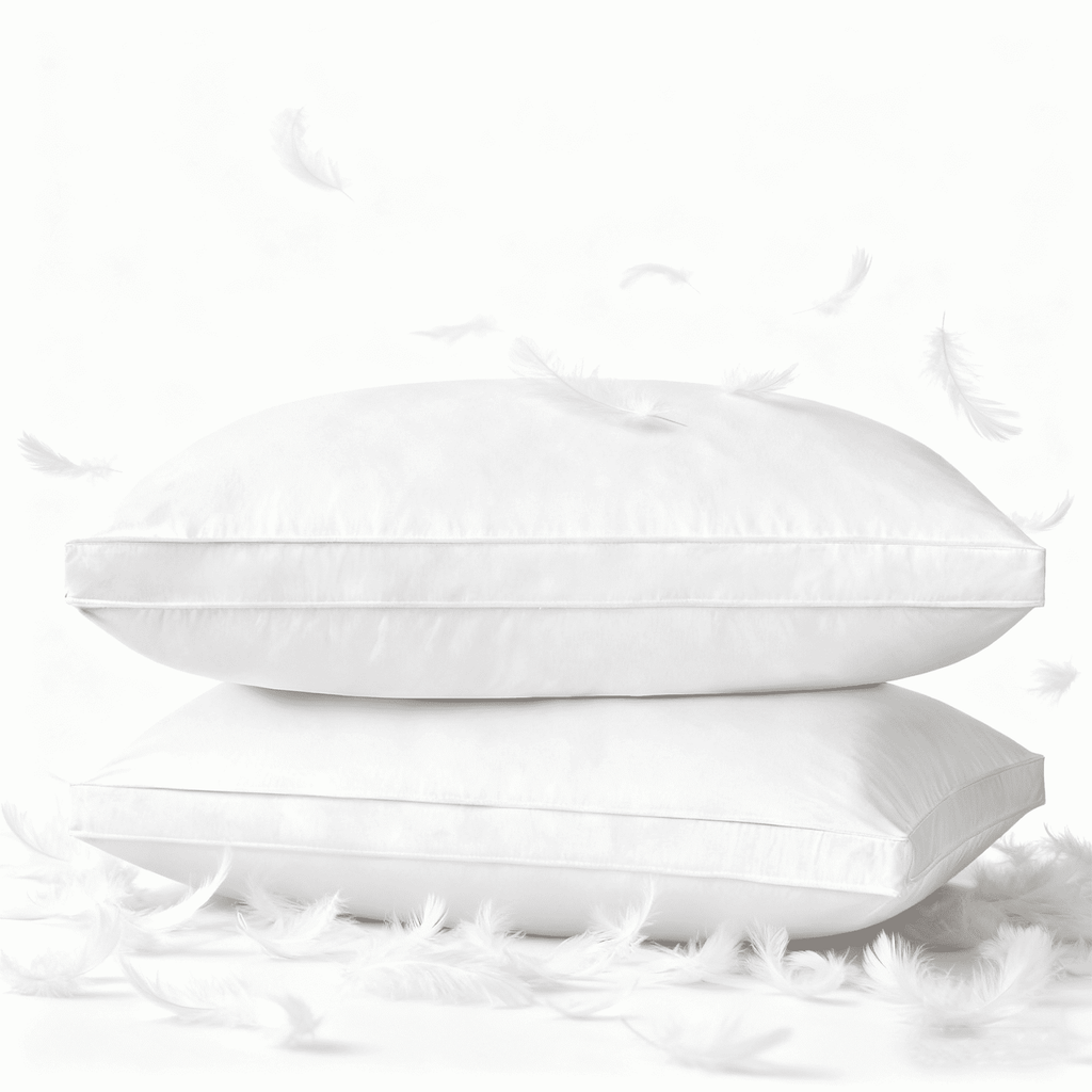 Orthopedic Support Goose Feather & Down Pillow King Size 20"x36" – Hotel Quality Bed Pillow for Sleeping, 100% Organic Cotton Cover, Hyp... - Ergonomic Memory Foam Pillow for Neck Pain Support - Default Title