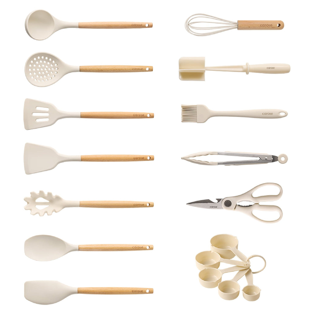 Chef-Quality 17-Piece Silicone and Wood Cooking Utensil Set, Heat-Resistant, Safe for Nonstick Cookware - Heavy Duty Stainless Steel Kitchen Shears - Default Title
