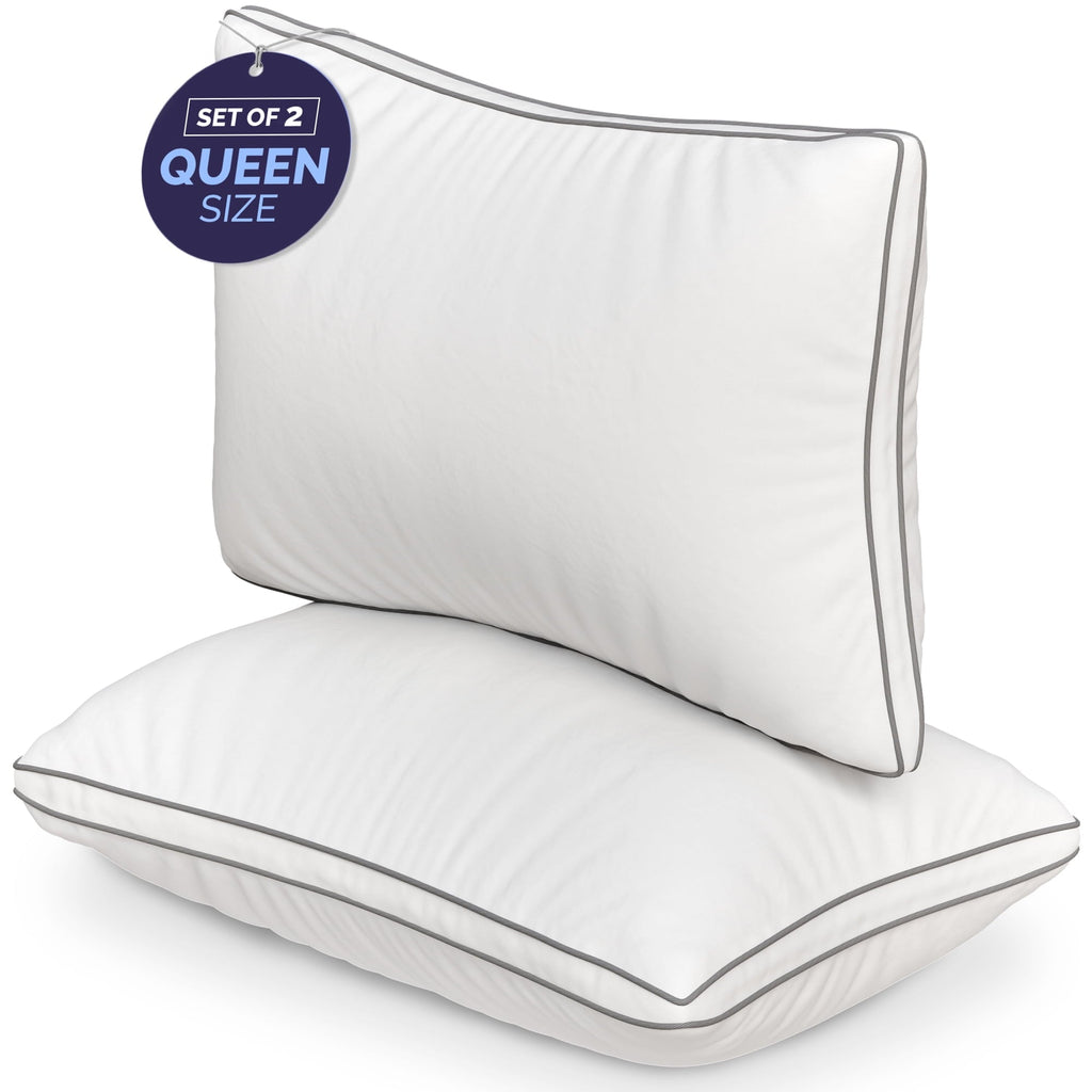 Fluffy Shredded Bed Pillows Queen Size Set of 2 - Luxury Down Alternative Pillow - 5 Star Hotel Pillows for Back, Side and Stomach Sl... - Ergonomic Memory Foam Pillow for Neck Pain Support - Default Title
