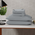 Breathable Luxury Soft Finish Microfiber Percale Queen Bed Sheet Set – 4-Piece Lightweight, Wrinkle-Resistant, Quick-Dry, Light Gray - Premium Ultra-Soft Pillowcase Pair for Sleeping - Default Title