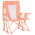 Luxury Camp Comfort Pro Rocker - Choice 375 - RoadTrip Rocker Smooth Motion Camp Chair - Coral Garden