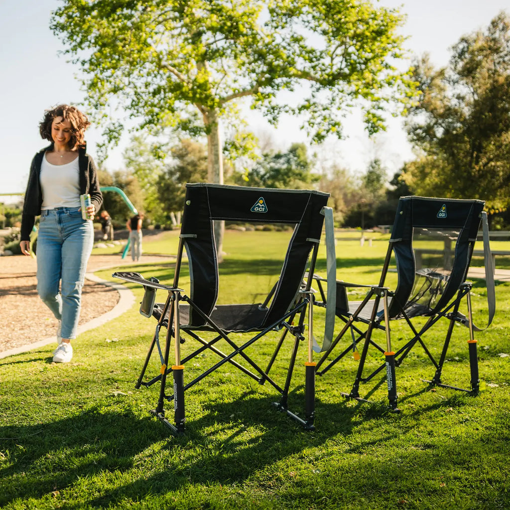 Luxury Camp Comfort Pro Rocker - Choice 375 - RoadTrip Rocker Smooth Motion Camp Chair Detail