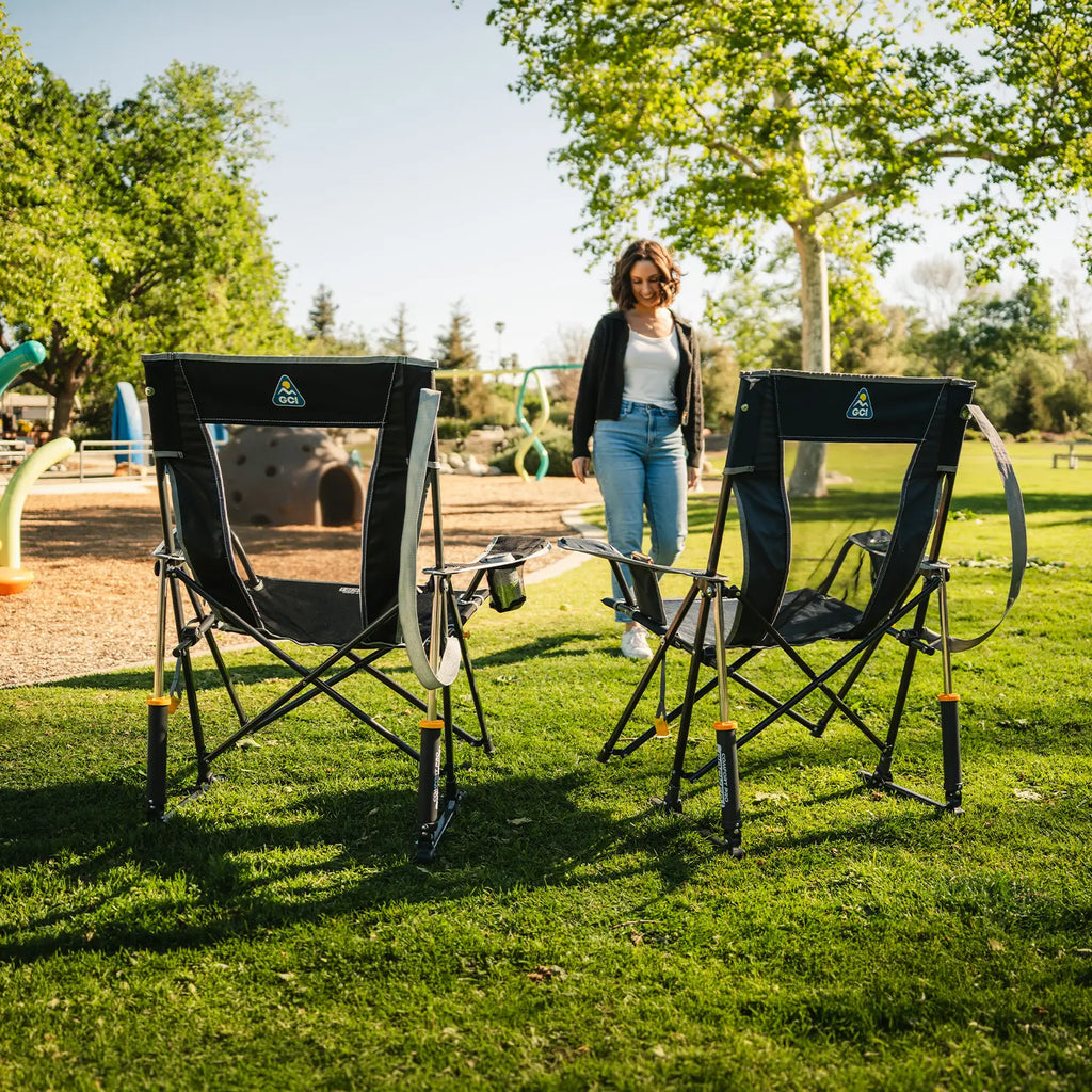 Luxury Camp Comfort Pro Rocker - Choice 375 - RoadTrip Rocker Smooth Motion Camp Chair Detail