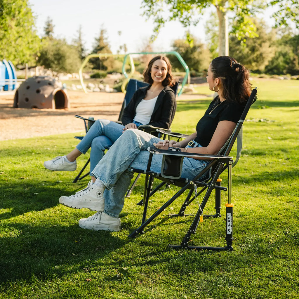 Luxury Camp Comfort Pro Rocker - Choice 375 - RoadTrip Rocker Smooth Motion Camp Chair Detail