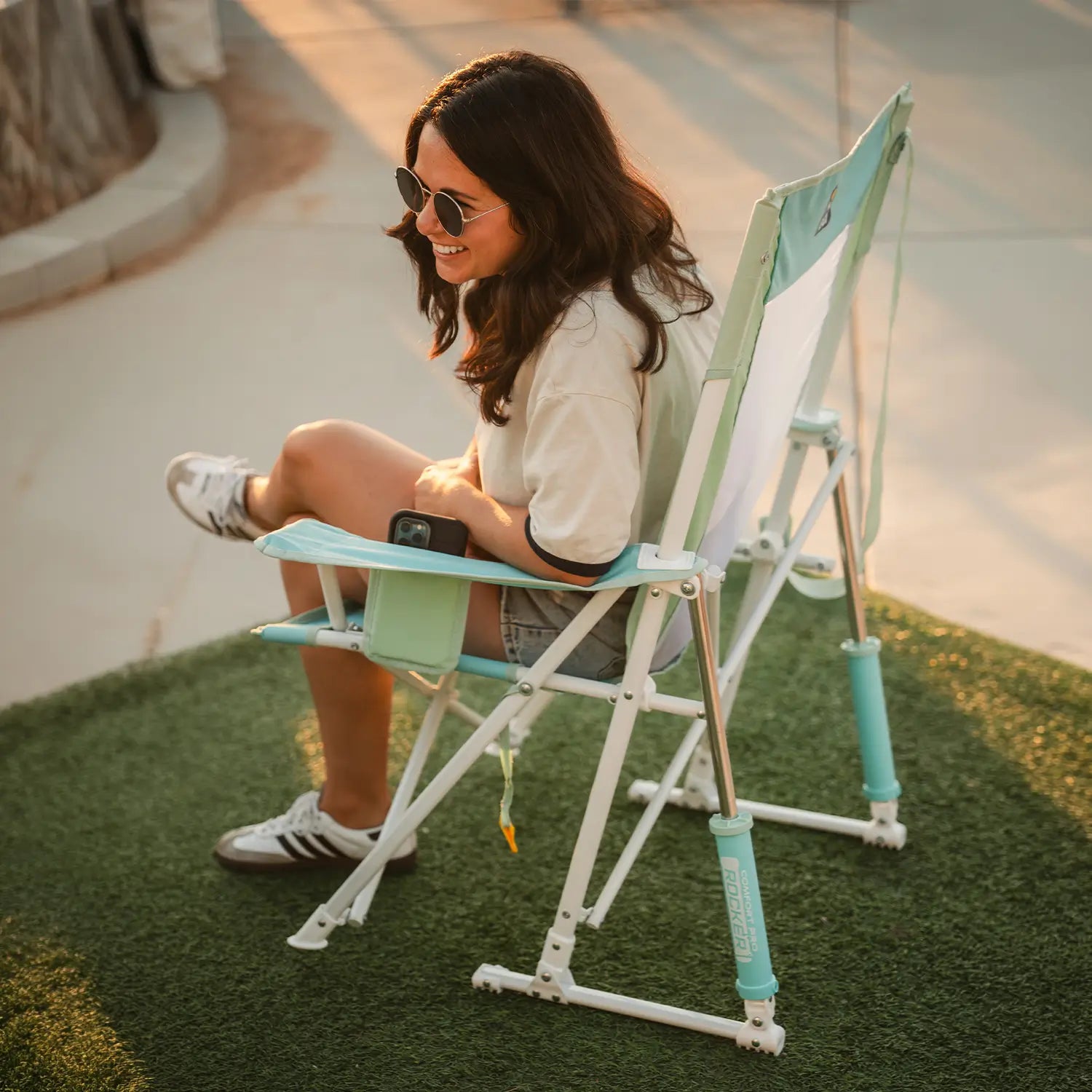 Luxury Camp Comfort Pro Rocker - Choice 375 - RoadTrip Rocker Smooth Motion Camp Chair Detail