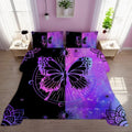 Heavyweight Warmth Butterfly Comforter Set Full Size for Girls Kids Teens Black Blue Purple Tie Dye Bedding Set 3 Pieces - Hypoallergenic Ultra-Fluffy Quilt for Winter - Default Title