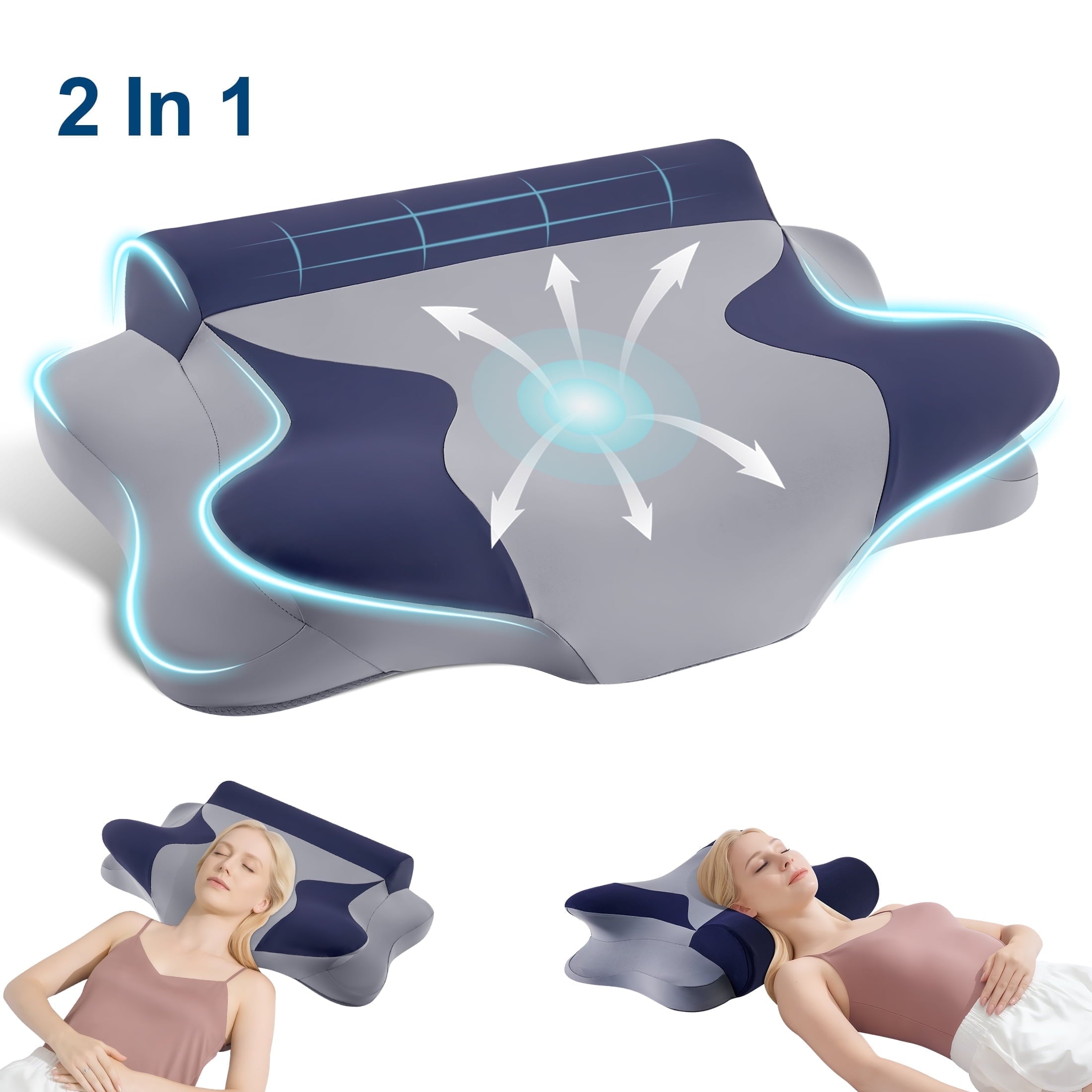 Hotel Collection Cooling Bed Pillow for Neck & Shoulder Pain Relief, Cervical Support Comfort Pillow for Side Back Stomach Sleeper, Er... - Hotel Quality Plush Sleeping Pillows - Default Title