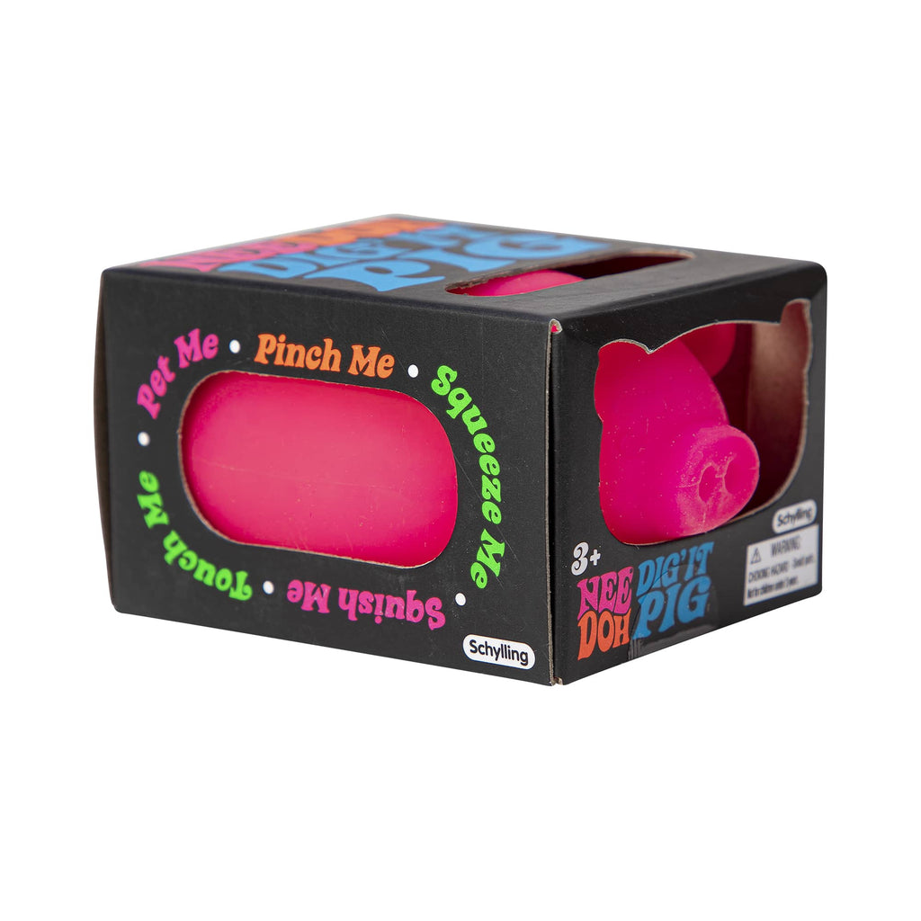 Purrfectly Squishy NeeDoh Dig’ It Pig | Select Velvet Canopy - Dino Character Malt-Gel Filled Sensory Glob Detail