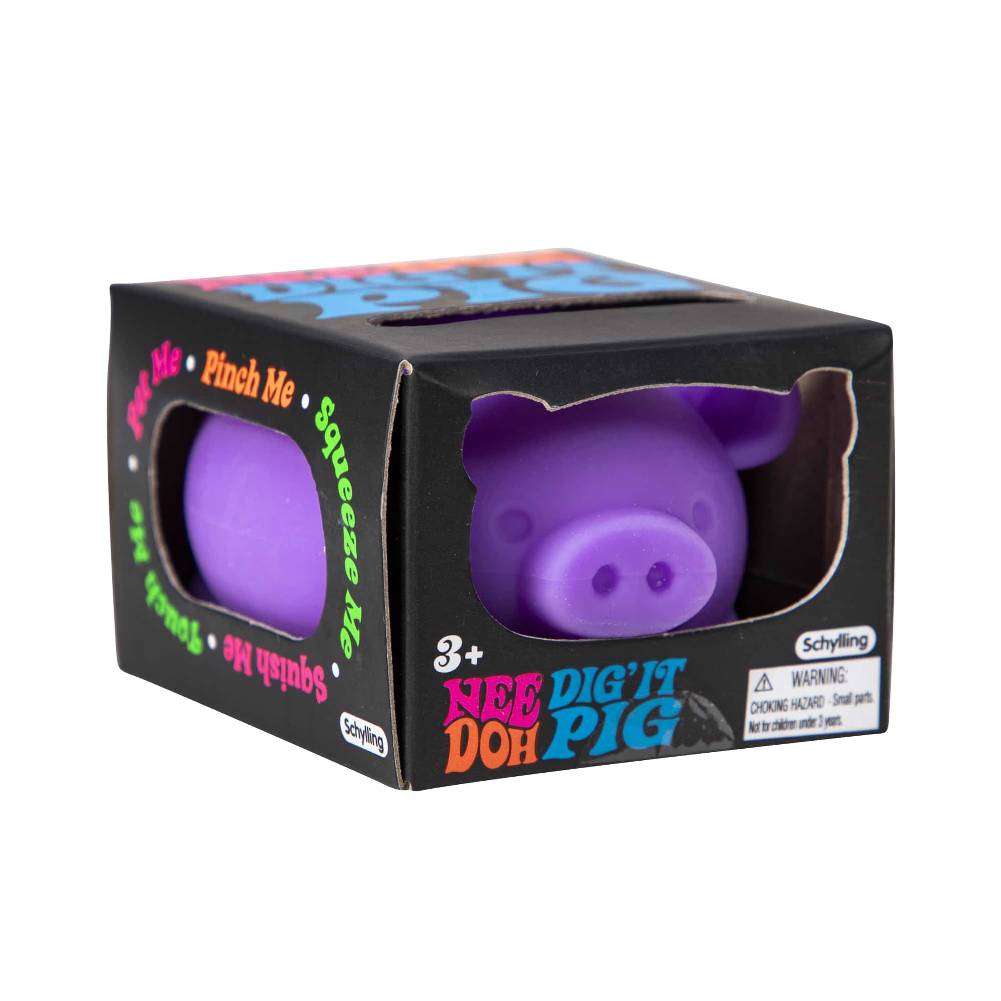 Purrfectly Squishy NeeDoh Dig’ It Pig | Select Velvet Canopy - Dino Character Malt-Gel Filled Sensory Glob Detail