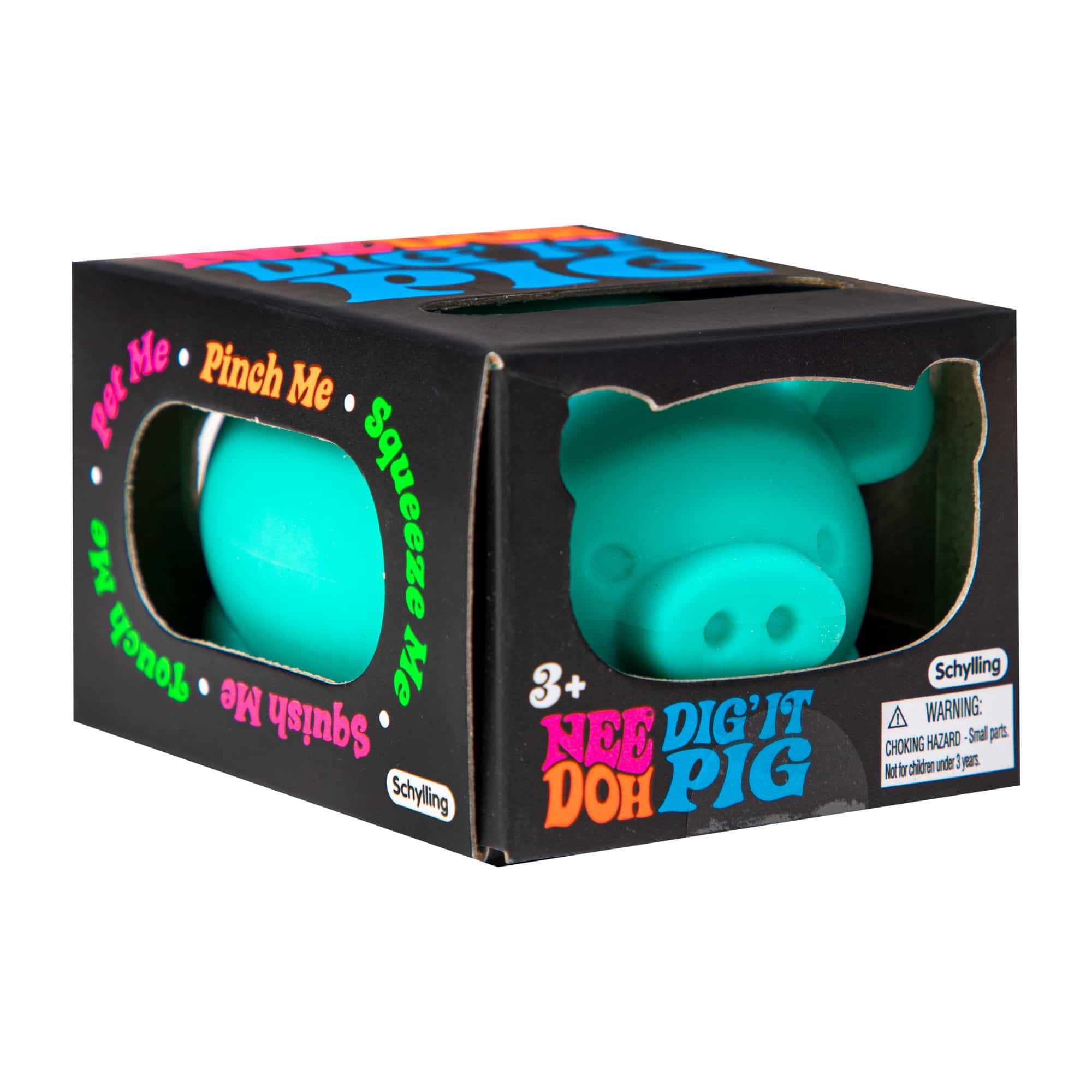 Purrfectly Squishy NeeDoh Dig’ It Pig | Select Velvet Canopy - Dino Character Malt-Gel Filled Sensory Glob Detail