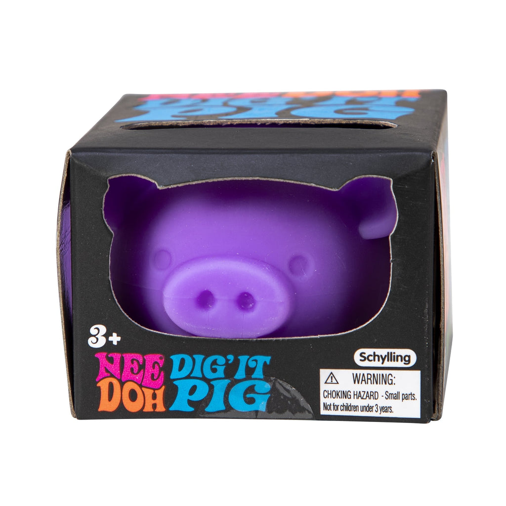 Purrfectly Squishy NeeDoh Dig’ It Pig | Select Velvet Canopy - Dino Character Malt-Gel Filled Sensory Glob Detail