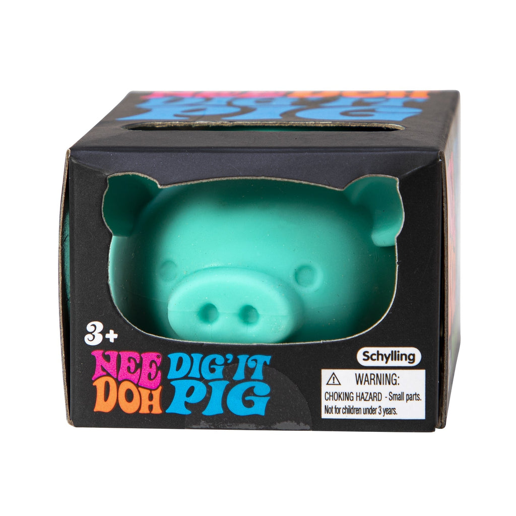 Purrfectly Squishy NeeDoh Dig’ It Pig | Select Velvet Canopy - Dino Character Malt-Gel Filled Sensory Glob Detail