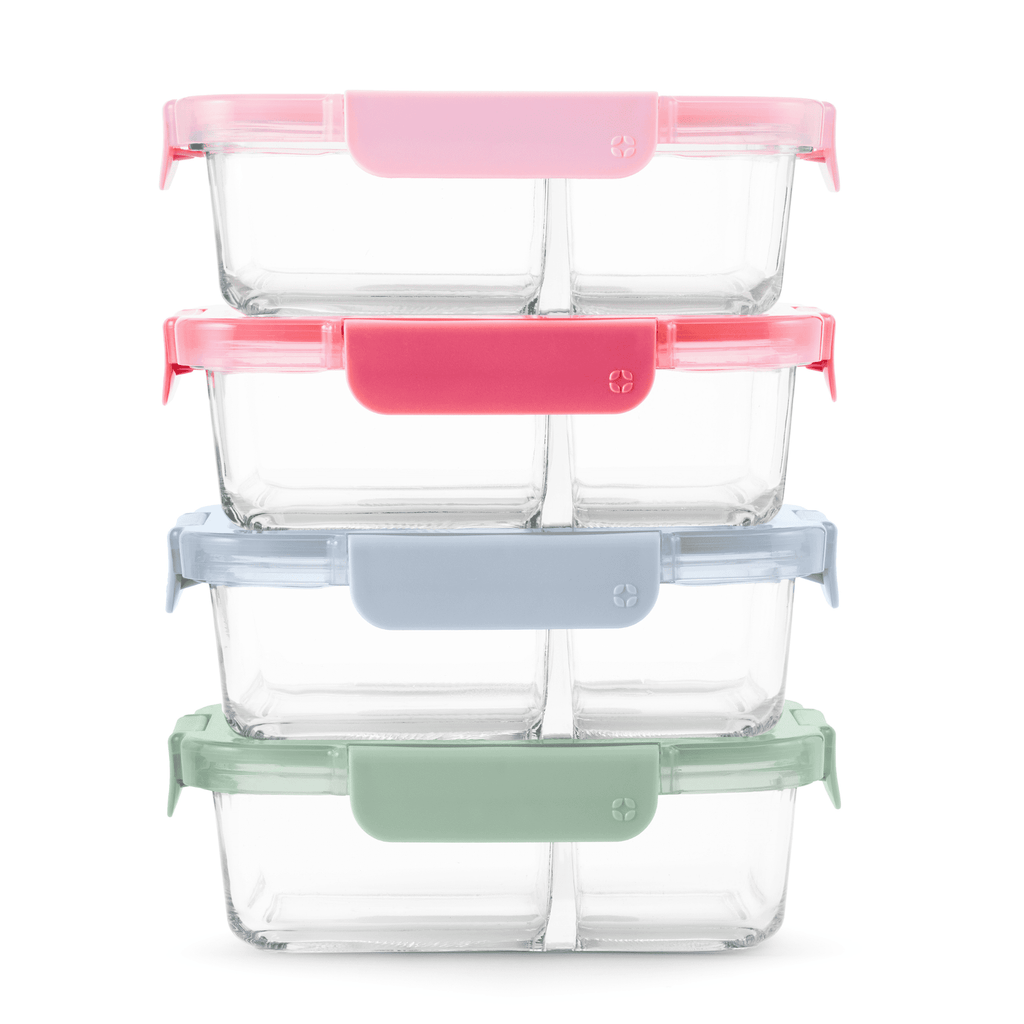 Sweet Treat Shaped 8pc 3.4 Cup Divided Glass Meal Prep Set - Fun Food Fidget Cookie Squishable Toy - Default Title