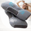 Ergonomic Memory Foam 2-Piece Set - 24"x15" Gray Bed for Back, Side, Stomach Sleepers - Ergonomic Memory Foam Pillow for Neck Pain Support - Default Title